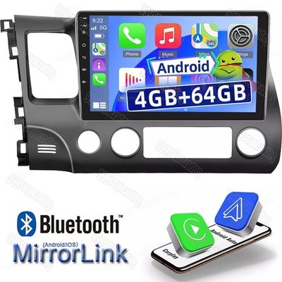 4+64GB Android 15 Car Stereo Radio For Honda Civic 2006-2011 GPS Apple Carplay