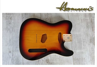 Tele Erle Body in 3 Tone Sunburst, Cream Double Bindings, SS Fräsung, 2,05 kg