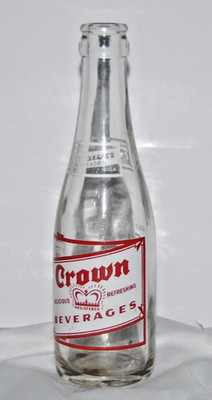 Vintage 1967 Crown Beverages Soda Bottle Erie PA 7oz Glenshaw Glass Co ACL Pop