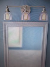 Home Decorators Evelyn 26.75 in. 3-Light Brushed Nickel Industrial Vanity