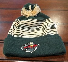 NHL MINNESOTA WILD Fanatics KNIT POM POM STOCKING HAT CAP BEANIE Hockey