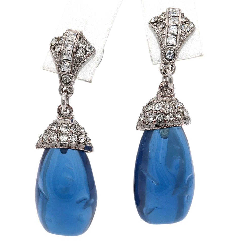 Vintage Kenneth Jay Lane KJL Rhinestone Dangle Drop Earrings - Image 3 of 4