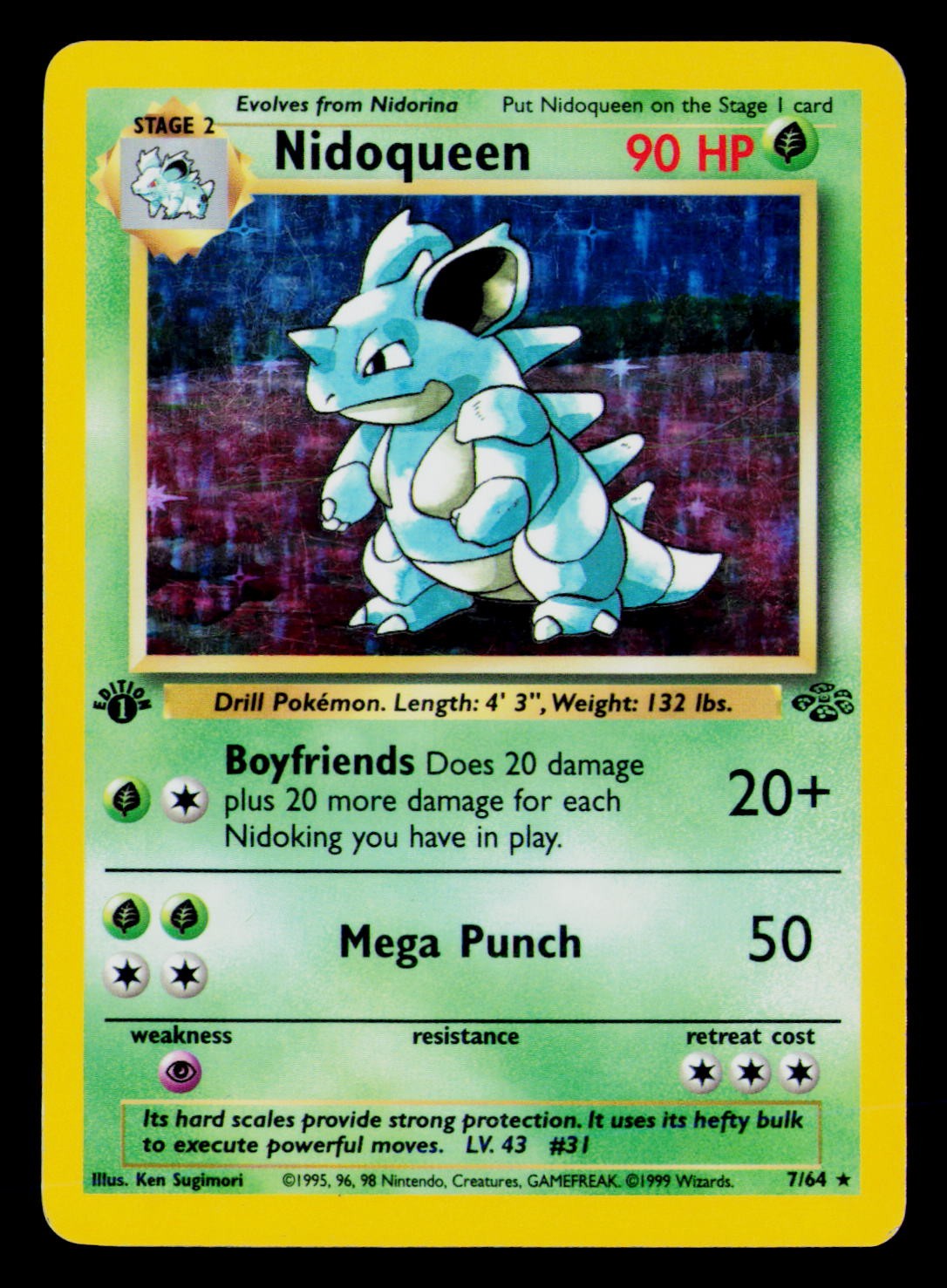 Nidoqueen (7) Holo Rare Jungle 07/64 LP