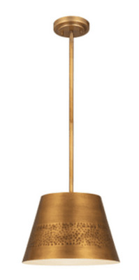 Z-Lite  6013-12  Maddox  12'' wide Hammered Belt Detailing Pendant - Rubbed Brass