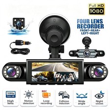 4-Channel Dashcam 360° 1080P HD Car Dash Cam Front Rear Inside Left Right