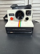Polaroid One Step Land Camera with Rainbow Stripe And Case - Untested