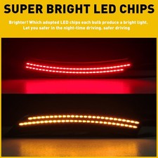 For 2015-2017 Chrysler 200 Smoked LED Side Marker Light Rear Red Super Bright H