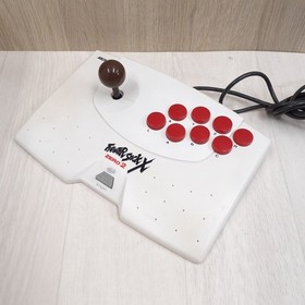 Sega Saturn White console with Fighter Stick X & Street Fighter Zero 2 Games JPN