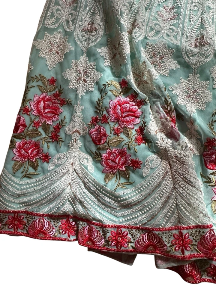 Мягкое окружение 'Analisa' женщин 2 X макси юбка вышитый цветочный наложение новый - Изображение 4 из 4