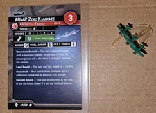 Axis & Allies War At Sea Task Force A6M2 Zero Kamikaze 49/60 With Card Aircraft