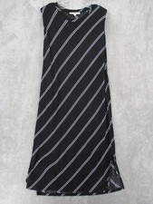 Loft Dress Medium Striped Sleeveless Maxi Rayon Relaxed Lagenlook Boxy Casual