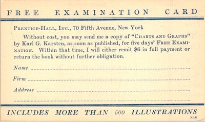 Prentice-Hall Promo Mailer 1920s Charts & Graphs Karl Karsten Free Offer Card