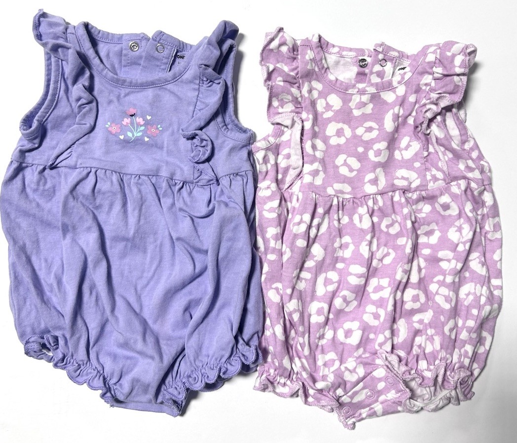 Gerber Baby Girl 3-6 Months Onesies Dresses (Lot Of 2)