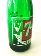 Vintage 1950's 7 UP Bubble Girl Bottle In Nice Shape