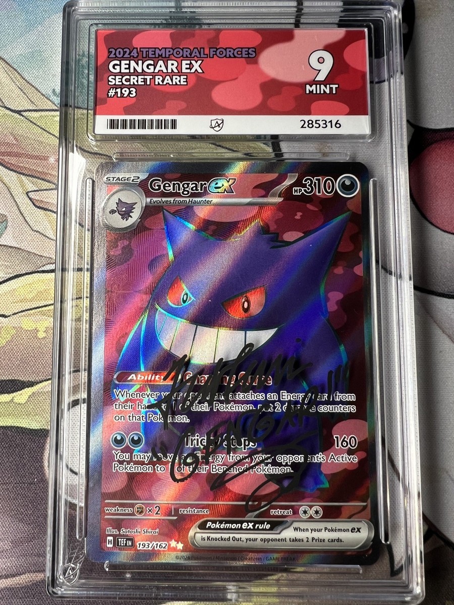 pokemon card signed by original voice actor Autographed Vintage 1st Gen Pikachu Professor Oak Unlimited Base Set