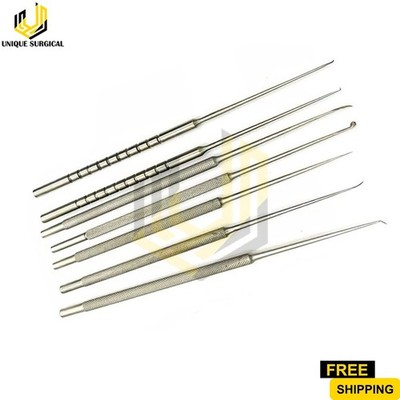 New Micro Ear Pick Needles Set of 7 Pcs Myringotomy ENT Instruments