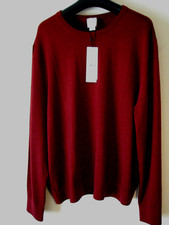 Calvin Klein Men's Burgundy Crew Neck 52 Wool Pullover Sweater Size 2XL