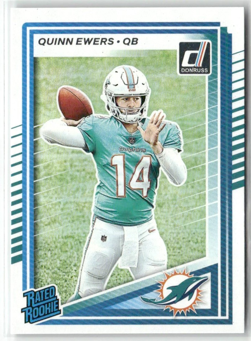 Quinn Ewers RC 2025 Donruss Rated Rookie Miami Dolphins #342