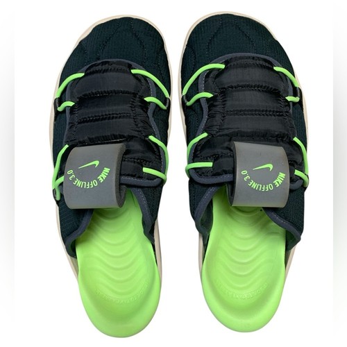 Nike Offline 3.0 Anthracite Black Green Slides Mules DJ5226-003 Mens 11
