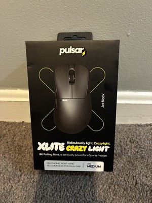 Pulsar X2 CrazyLight Wireless Gaming Mouse Jet Black Medium 8K Polling