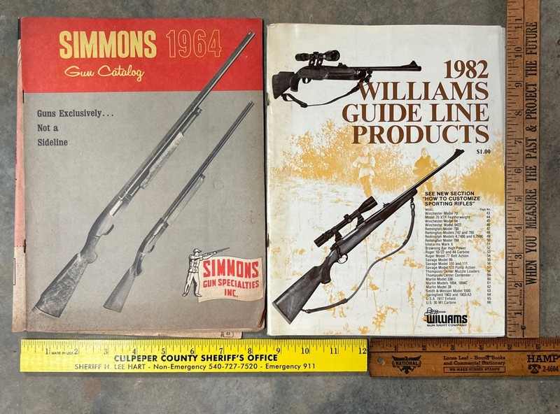 Vintage Simons Gun Specialties Catalog, 1964 & Williams Gun Sight 1982 Catalog