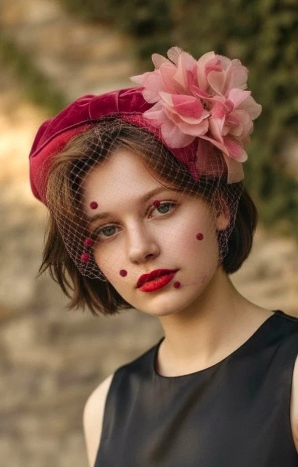 Pink Velvet 1950s Vintage Hats for Women for sale | eBay