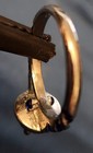 silvertone sz 9 ring with round simulated sapphire stone, smaller stones on band — photo 4