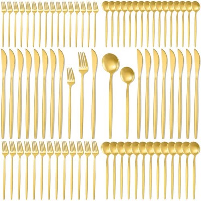 90 Pcs Silverware Set for 18, Food-Stainless Steel Flatware Tableware Cutlery...