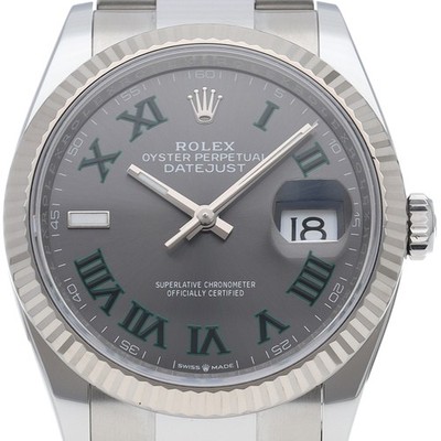 ROLEX Datejust 36 Herrenuhr Oyster Slate Roman Wimbledon 126234 K18WG / Stai...