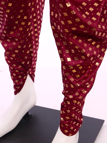 Men Costume Adjustable Dhoti Pants Indian Trousers Satin Metallic Wear Shiny - Picture 21 of 82
