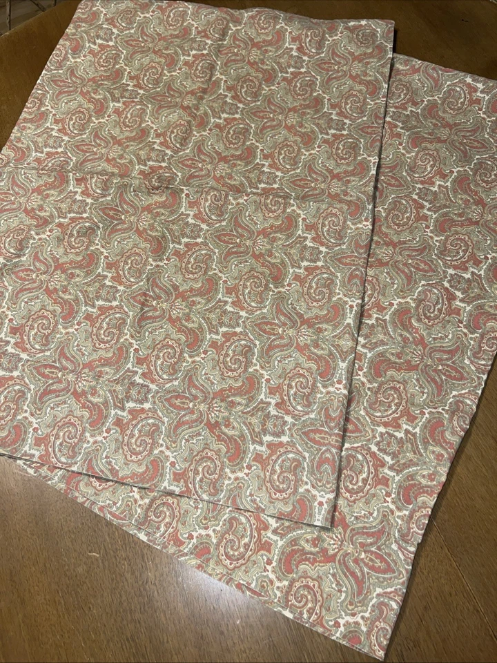 Par de fundas de almohada estándar vintage Ralph Lauren coral playa cachemira Foto 2 de 4