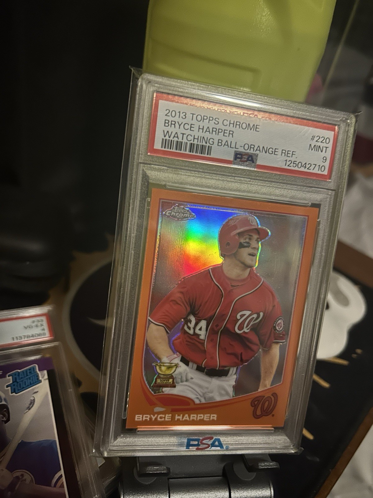 Topps 2013 Chrome Bryce Harper Washington Nationals #220 Orange Refractor PSA 9