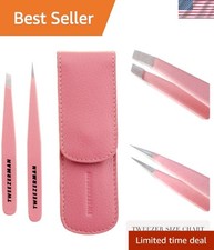 Exclusive Tea Rose Petite Tweezer Set in Stainless Steel for Precision Grooming