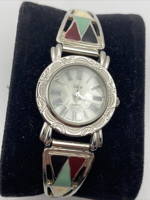 Collezio Women s Watch Mother of Pearl Dial Native Style Inlay   New Battery!