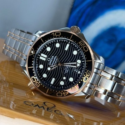 Omega Seamaster 300M Steel & Sedna Gold 210.20.42.20.01.001 New Unworn Full Set
