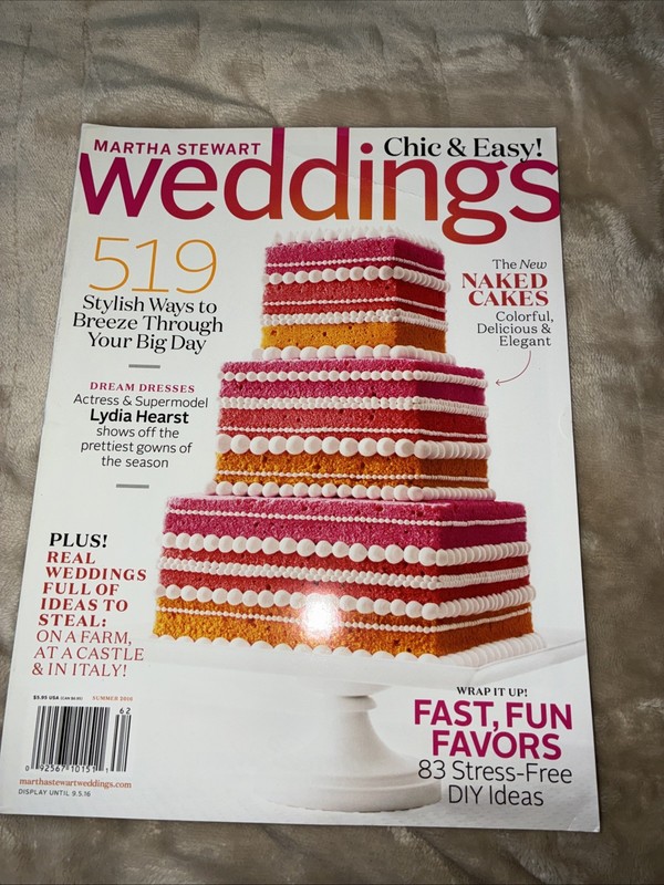 MARTHA STEWART WEDDINGS MAGAZINE SUMMER 2016, CHIC & EASY! NEW NO LABEL.