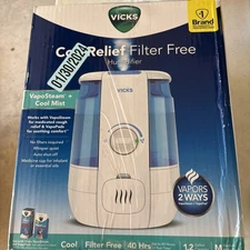 Vicks CoolRelief Cool Mist Humidifier Small to Medium Room Vaporizer for Baby