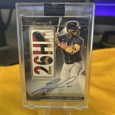 Ronald Acuna Jr 2023 Topps Luminaries HR King quad color 1/1 patch Auto 