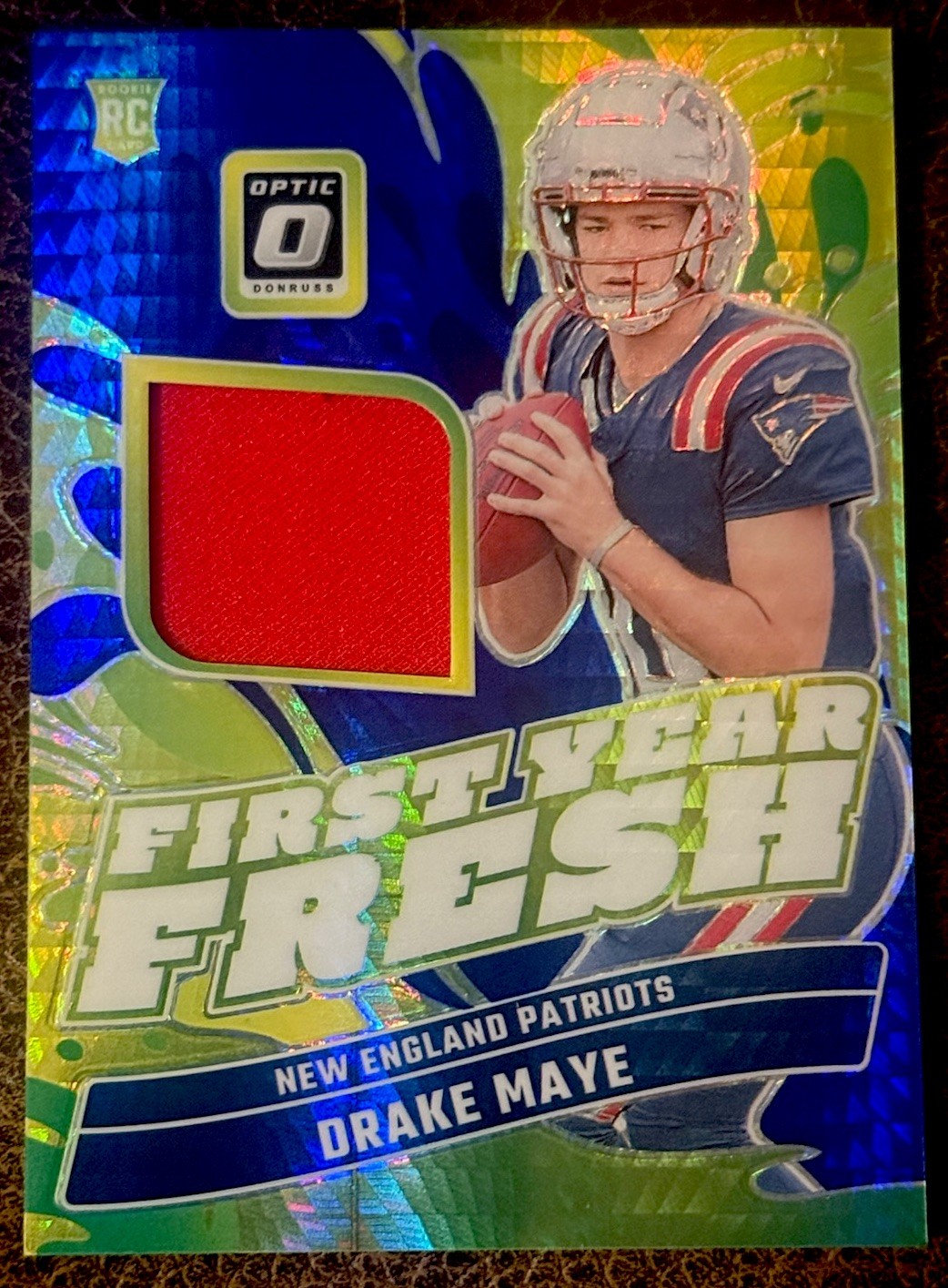 Drake Maye RC 2024 Donruss Optic First Year Fresh Rookie Memorabilia FYF-DME