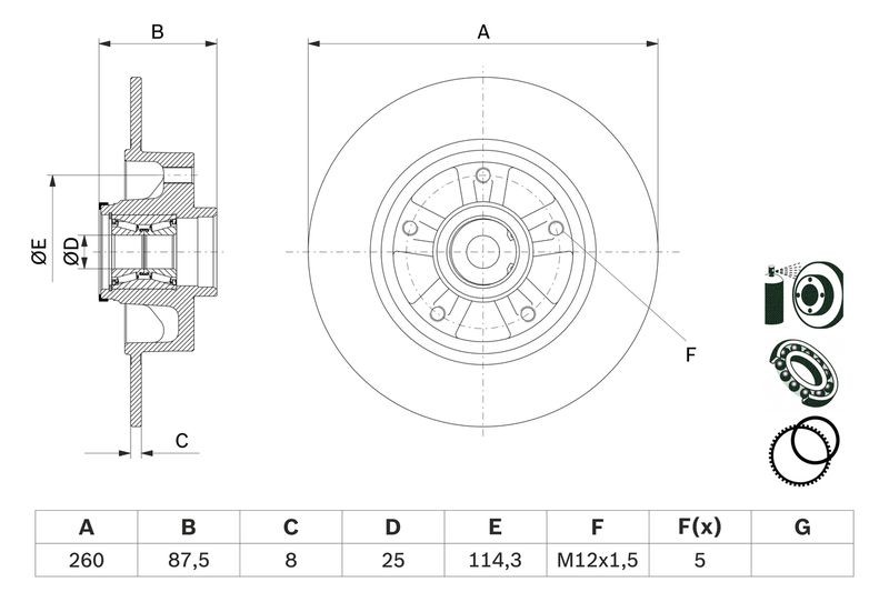 Disques de frein arrière BOSCH 0986479E79 pour sécuriser les trajets en famille RENAULT