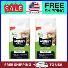  2 pack World's Best Cat Litter Ingredients Unscented, 99 Dust Free, 15 lb/Bag