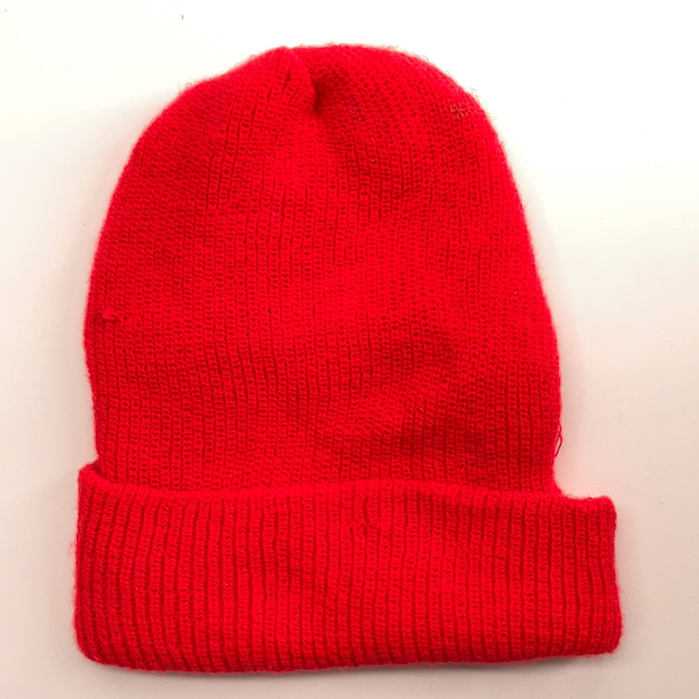 Retro reddish orange machine knit thin winter cuf… - image 1