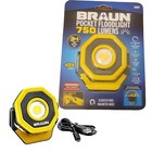 BRAUN 750 Lumen Rechargeable Ultra-Compact Magnetic LED Floodlight, Yellow