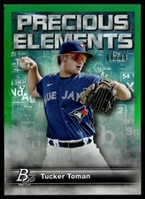 2023 Bowman Platinum Tucker Toman #PE-29 Precious Elements Green SN Blue Jays