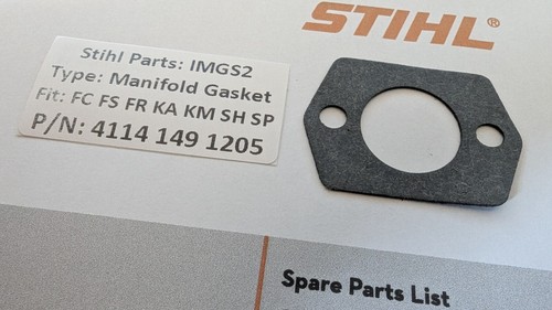 Junta colector Stihl 4114 149 1205. Se adapta a una amplia gama de maquinaria Stihl. MEJOR UK - Imagen 2 de 3