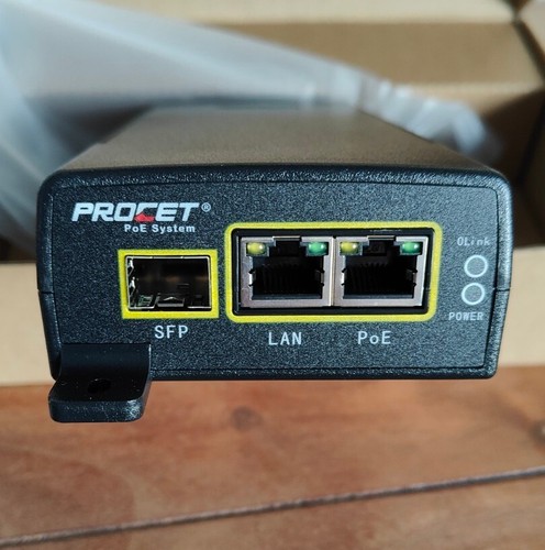 Injecteur POE 60W PROCET 55V 1.1A Avec Port SFP - Pour Caméra IP