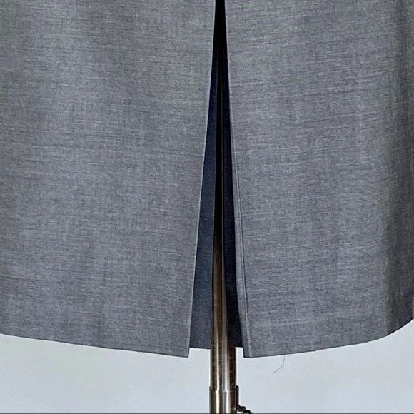 Lida Baday Womens Gray A Line Skirt Silk Cotton Blend Front Back Slits size 10 - Image 4 of 4