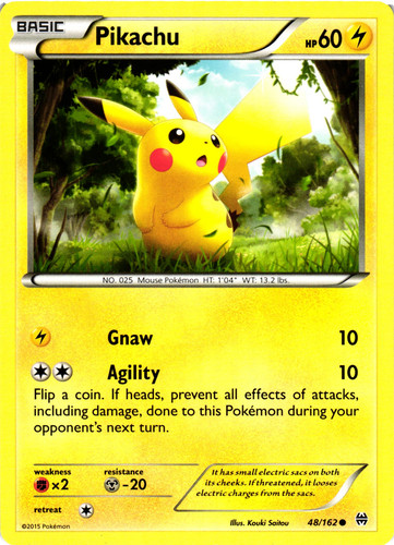 Pikachu 48/162 LP - XY Breakthrough Pokemon Card - Kouki Saitou