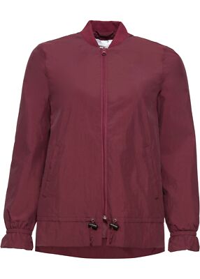 Blouson mit Strickkragen und Volant am Ärmelsaum Gr. 38 Bordeaux Damen-Jacke Neu