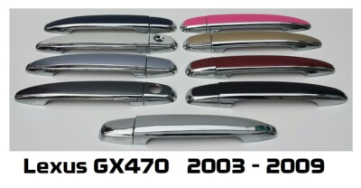 Custom Black OR Chrome Door Handle Overlays 2003-2009 Lexus GX470 YOU PICK CLR